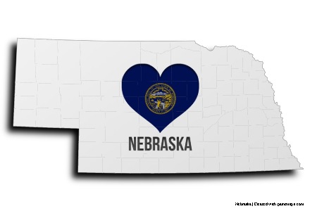 Me encanta Nebraska (en el mapa de Nebraska)