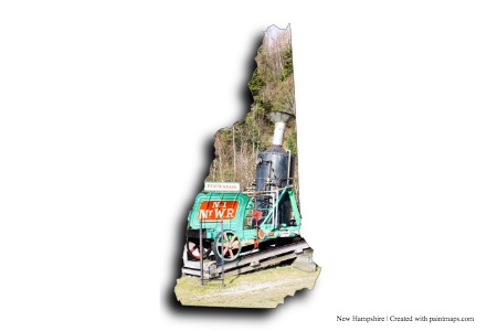 monte. Ferrocarril cremallera de Washington (en el mapa de New Hampshire)