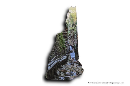 Garganta de Flume y Franconia Notch (en el mapa de New Hampshire)
