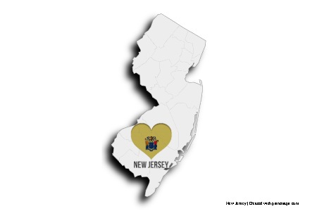 Me encanta Nueva Jersey (en el mapa de New Jersey)
