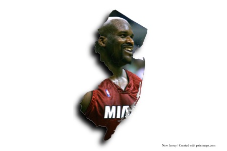 Shaquille O'Neal (en el mapa de New Jersey)