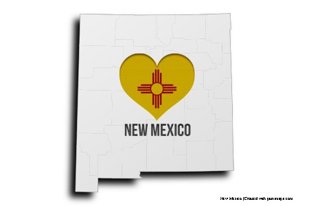 New Mexico'yu Seviyorum (New Mexico haritası üzerinde)