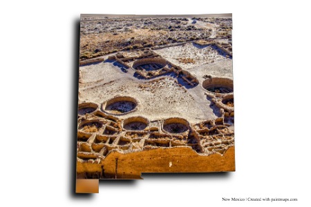 Chaco Kültürü Ulusal Tarihi Parkı (New Mexico haritası üzerinde)