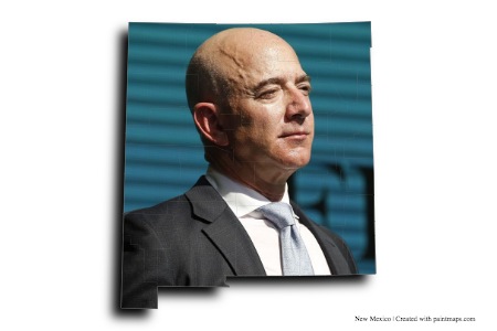 Jeff Bezos (New Mexico haritası üzerinde)