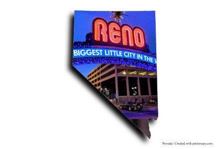 Reno Nevada (on Nevada map)