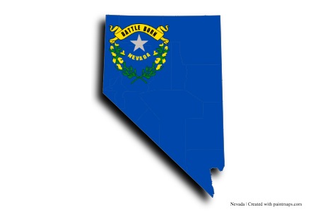 nevada flag (on Nevada map)