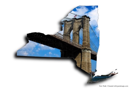 Brooklyn Köprüsü (New York haritası üzerinde)