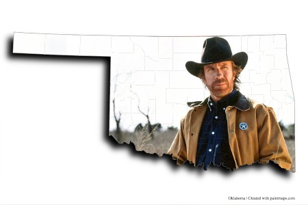 Chuck Norris (Oklahoma haritası üzerinde)
