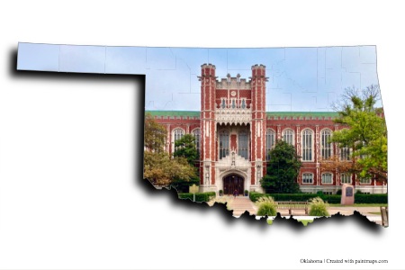 Oklahoma Üniversitesi (Oklahoma haritası üzerinde)