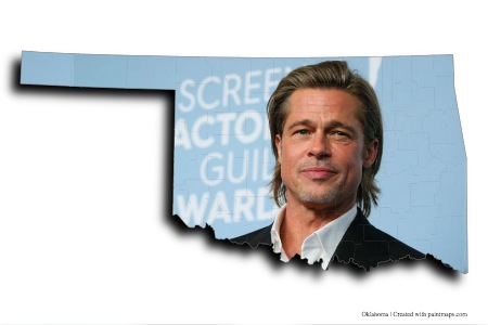 Brad Pitt (Oklahoma haritası üzerinde)
