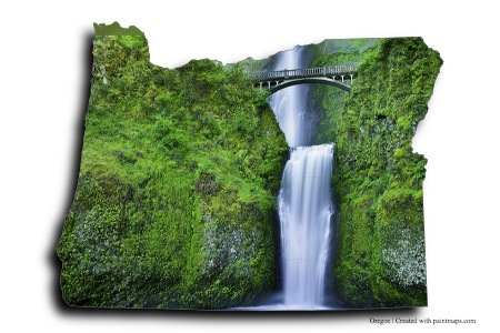 Columbia River Gorge Ulusal Manzara Alanı (Oregon haritası üzerinde)