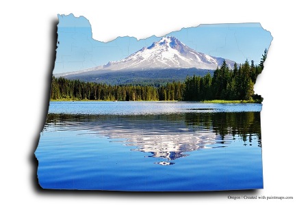 Hood Dağı Ulusal Ormanı (Oregon haritası üzerinde)