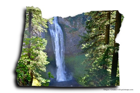 Willamette Ulusal Ormanı (Oregon haritası üzerinde)