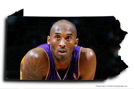 Kobe Bryant (Pensilvanya haritası üzerinde)