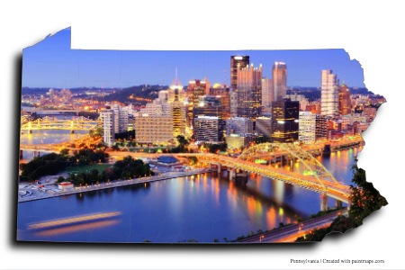Pittsburgh (Pensilvanya haritası üzerinde)