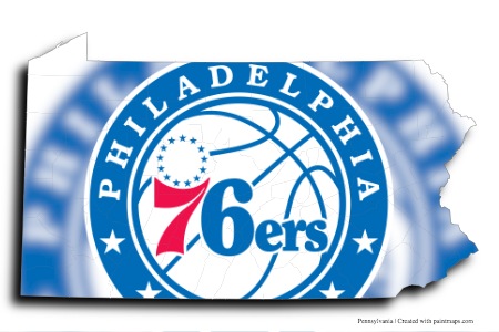 Philadelphia 76ers (Pensilvanya haritası üzerinde)