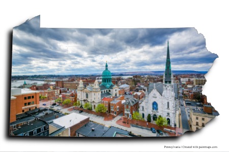 Harrisburg (Pensilvanya haritası üzerinde)