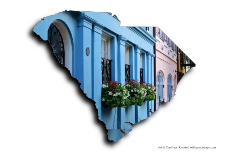 Charleston Rainbow Evleri (Güney Carolina haritası üzerinde)