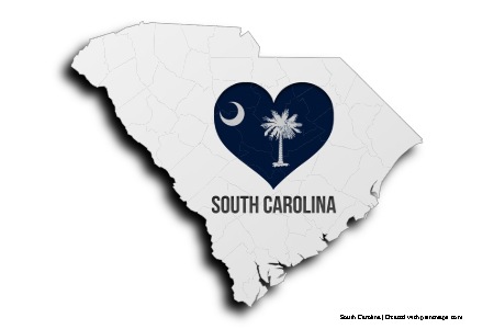 Güney Carolina'yı Seviyorum (Güney Carolina haritası üzerinde)