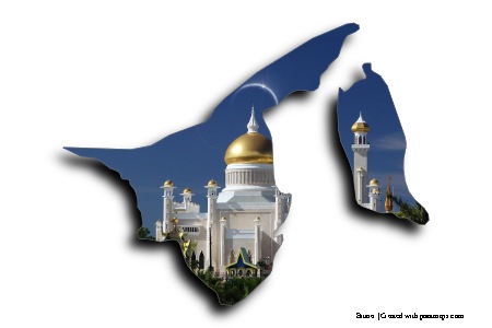 Omar Ali Saifuddien Camii (Brunei haritası üzerinde)