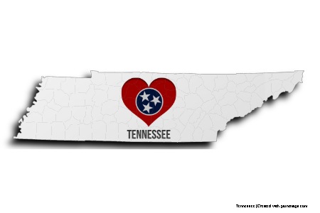Tennessee'yi Seviyorum (Tennessee haritası üzerinde)