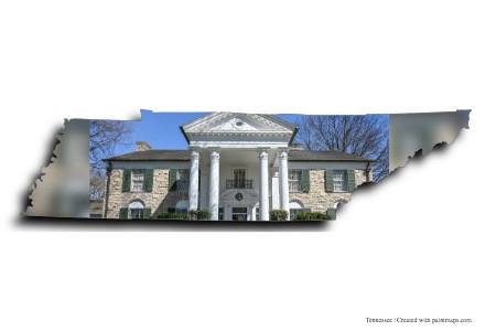 Graceland (Tennessee haritası üzerinde)