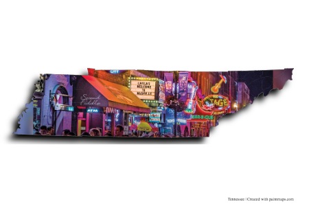 Nashville (Tennessee haritası üzerinde)