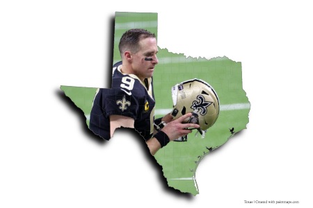 Drew Brees (Teksas haritası üzerinde)