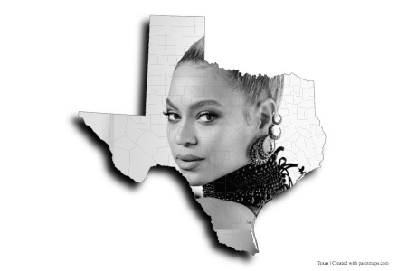 Beyonce Knowles (Teksas haritası üzerinde)