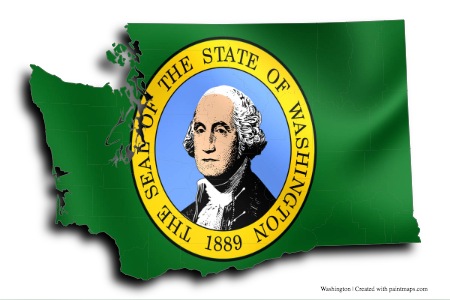 Washington flag (on Washington map)