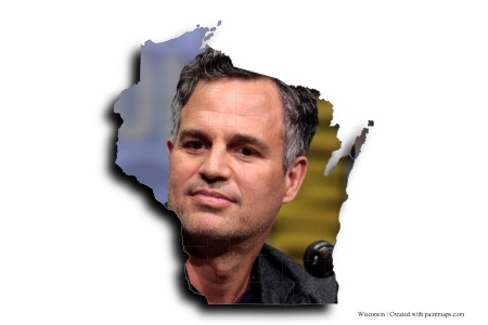 Mark Ruffalo (Wisconsin haritası üzerinde)