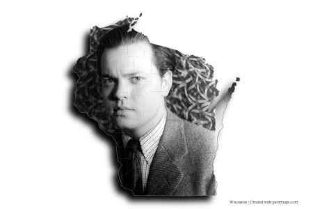 Orson Welles (Wisconsin haritası üzerinde)