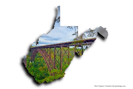 New River Gorge Bridge (on West Virginia map)