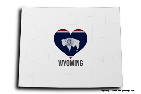 Wyoming'i Seviyorum (Wyoming haritası üzerinde)