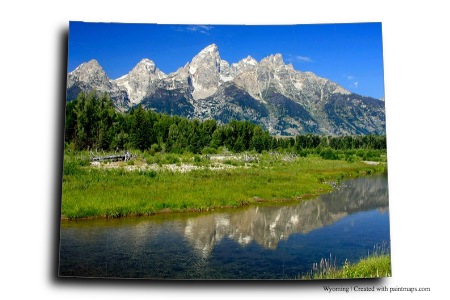 Grand Teton Ulusal Parkı (Wyoming haritası üzerinde)