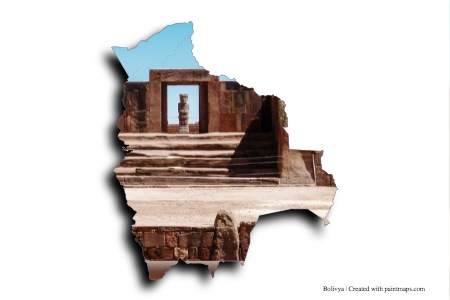 Tiwanaku (en el mapa de Bolivia)