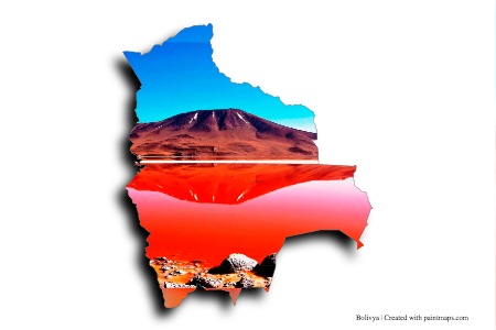 Laguna Colorada (en el mapa de Bolivia)