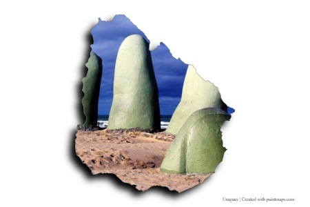 Finger Statue - Mano de Punta del Este (on Uruguay map)