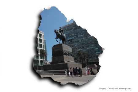 Statue of General Artigas (on Uruguay map)