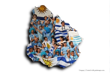 Football fans (on Uruguay map)