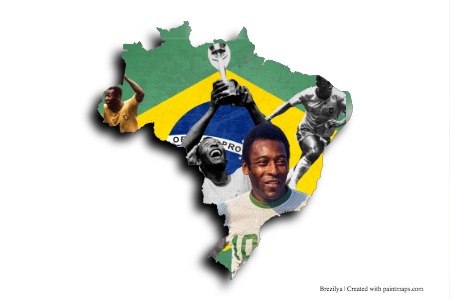 Pele (on Brazil map)