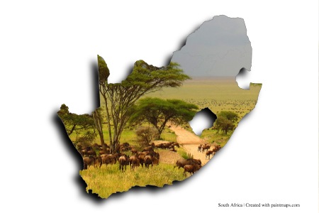 Kruger Ulusal Parkı (Güney Afrika haritası üzerinde)
