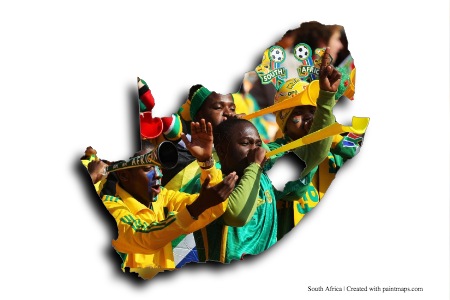 Vuvuzela (Güney Afrika haritası üzerinde)