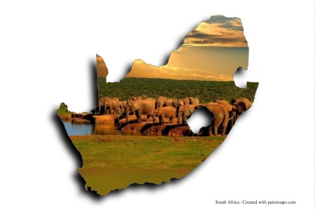 Addo Ulusal Fil Parkı (Güney Afrika haritası üzerinde)
