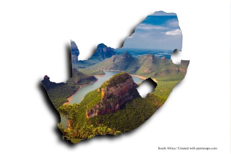 Blyde River Kanyonu (Güney Afrika haritası üzerinde)