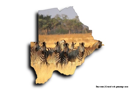 Okavango Deltası (Botsvana haritası üzerinde)