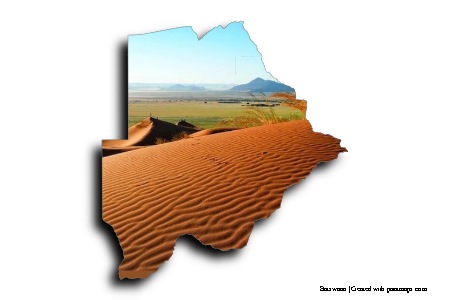 Kalahari Çölü (Botsvana haritası üzerinde)