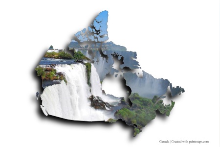 air terjun Niagara (di peta Kanada)