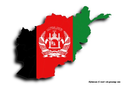 Afganistan Bayrağı (Afganistan haritası üzerinde)