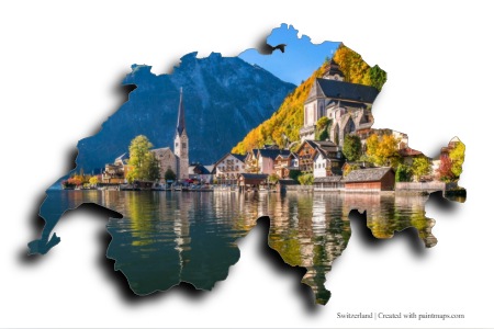 Alpine mountains (on Switzerland map)